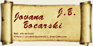 Jovana Bočarski vizit kartica